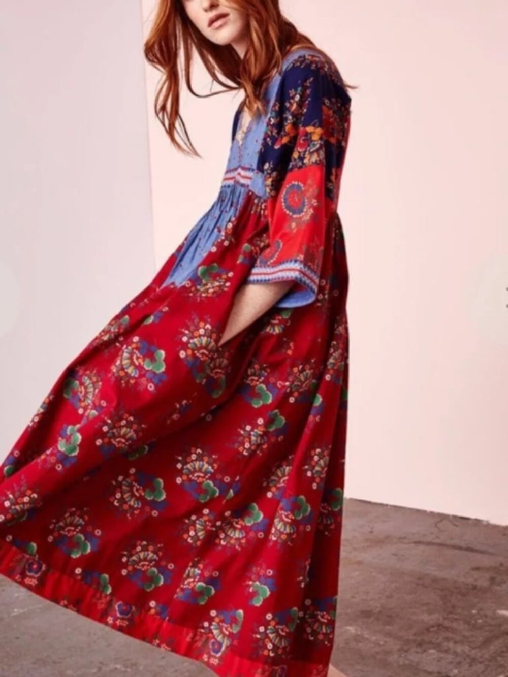 NWT ULLA JOHNSON Milena Dress in Red Multi XS $403